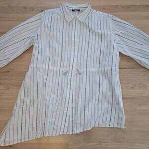 Karl Lagerfeld Paris Asymmetric Hem Poplin Women's Shirt